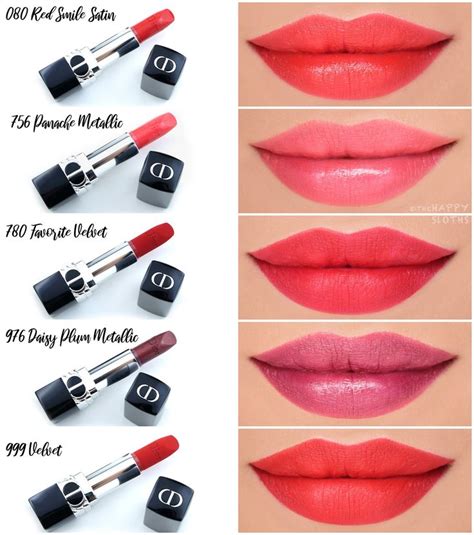 rouge dior lipstick swatches red smile|dior lipstick color chart.